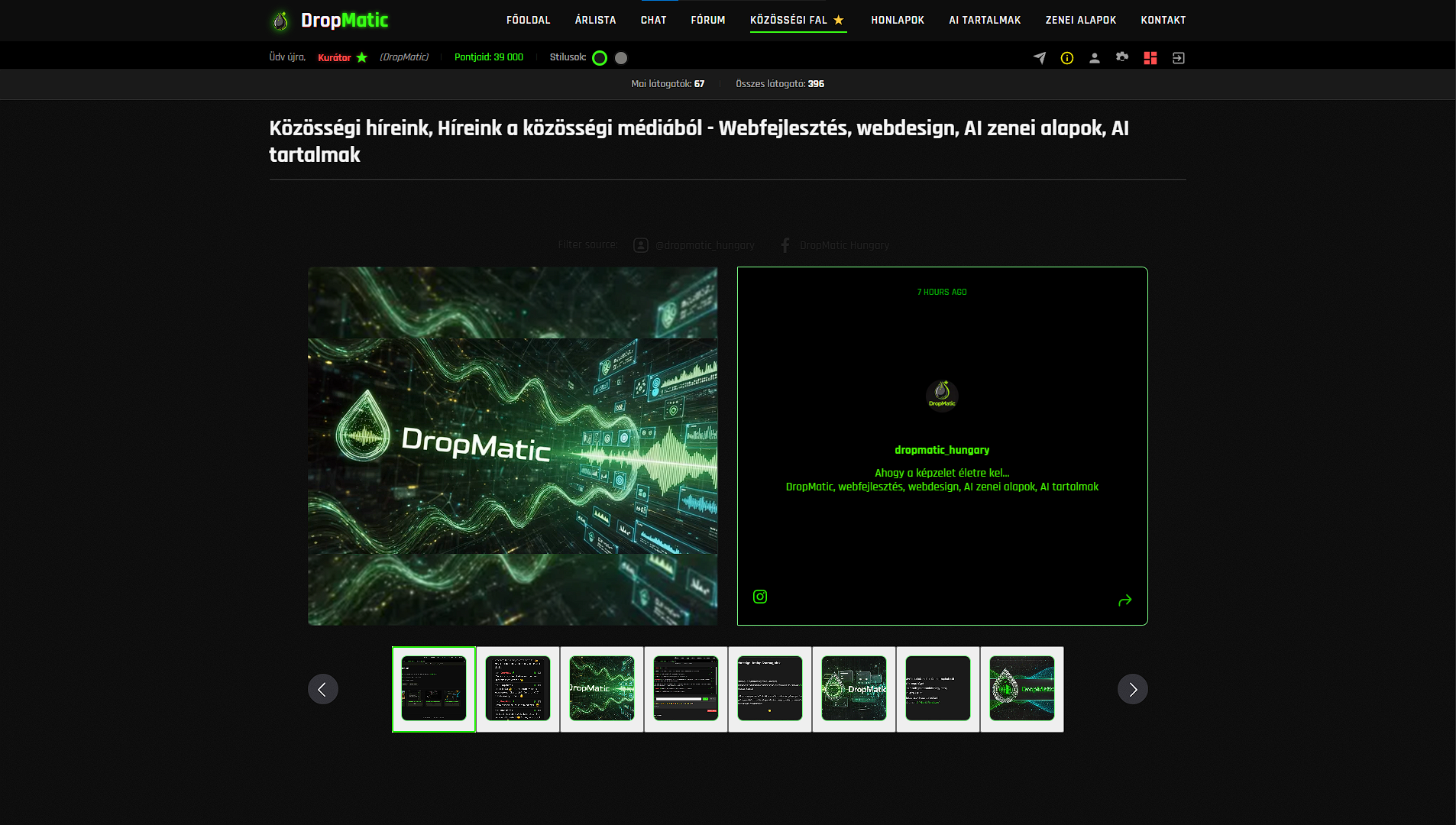 dropmatic_kozossegi_hirek_webfejlesztes_webdesign_AI_tartalmak.png